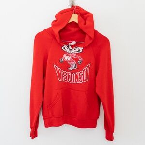 Vintage Inspired Wisconsin Badgers Hoodie Size Large